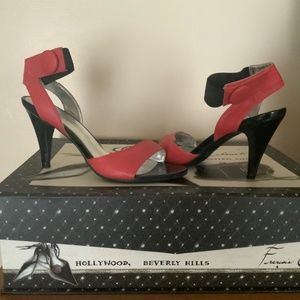 Black & Orange Summer Sandal with high heel